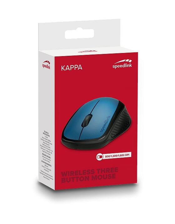 Kappa 1600 DPI Büro Maus Optisch  (Schwarz, Blau) 