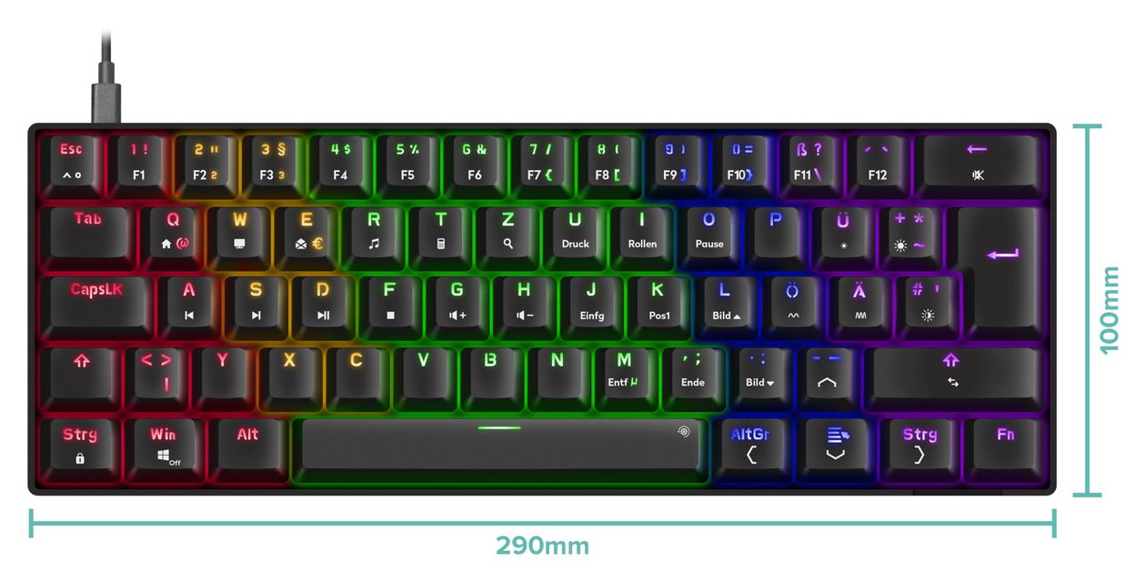 SL-670015 RGB-LED Gaming Tastatur USB  (Schwarz) 