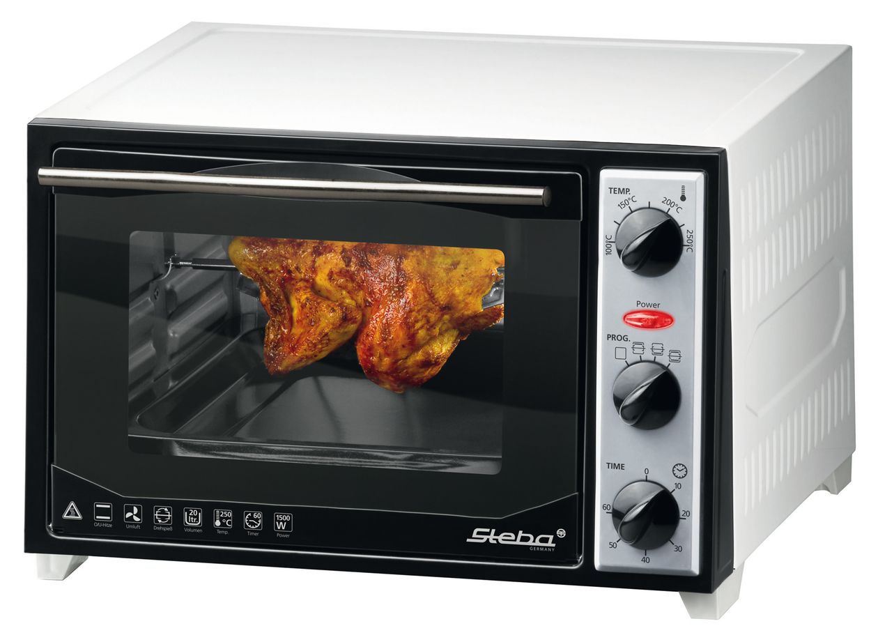 KB27 U2 Kompaktbackofen  mit Drehspieß 1500W 20l 100-250°C 