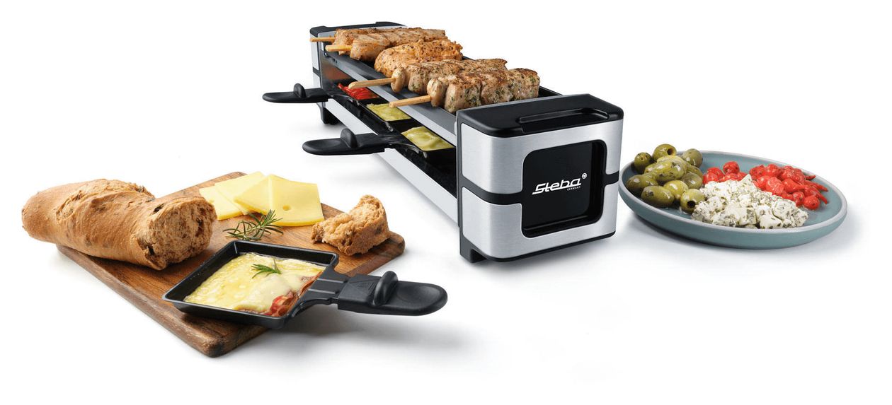 RC140 Guss Raclette für 4 Personen 600 W  (Schwarz/Edelstahl) 