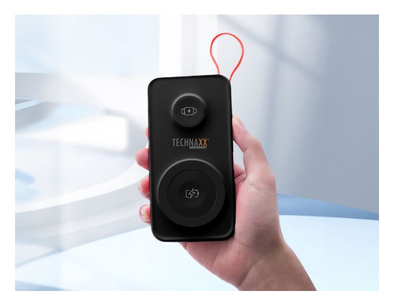 TX-315 10000 mAh Powerbank USB Typ-A Kabelloses Laden  (Schwarz, Rot) 