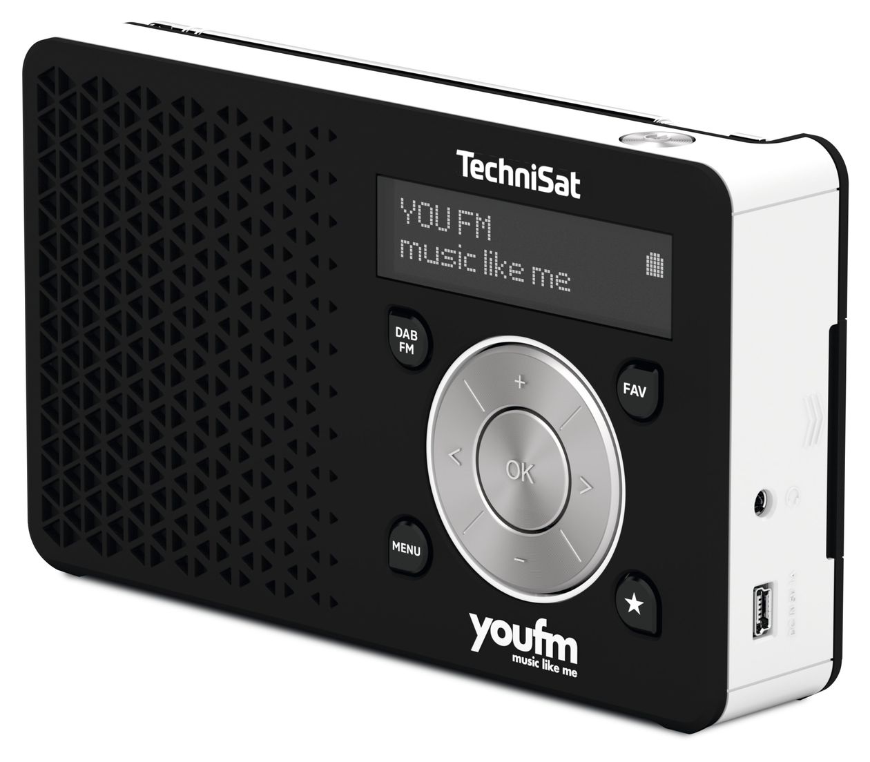 Digitradio 1 DAB+, FM Radio Tragbar  (Schwarz, Weiß) 