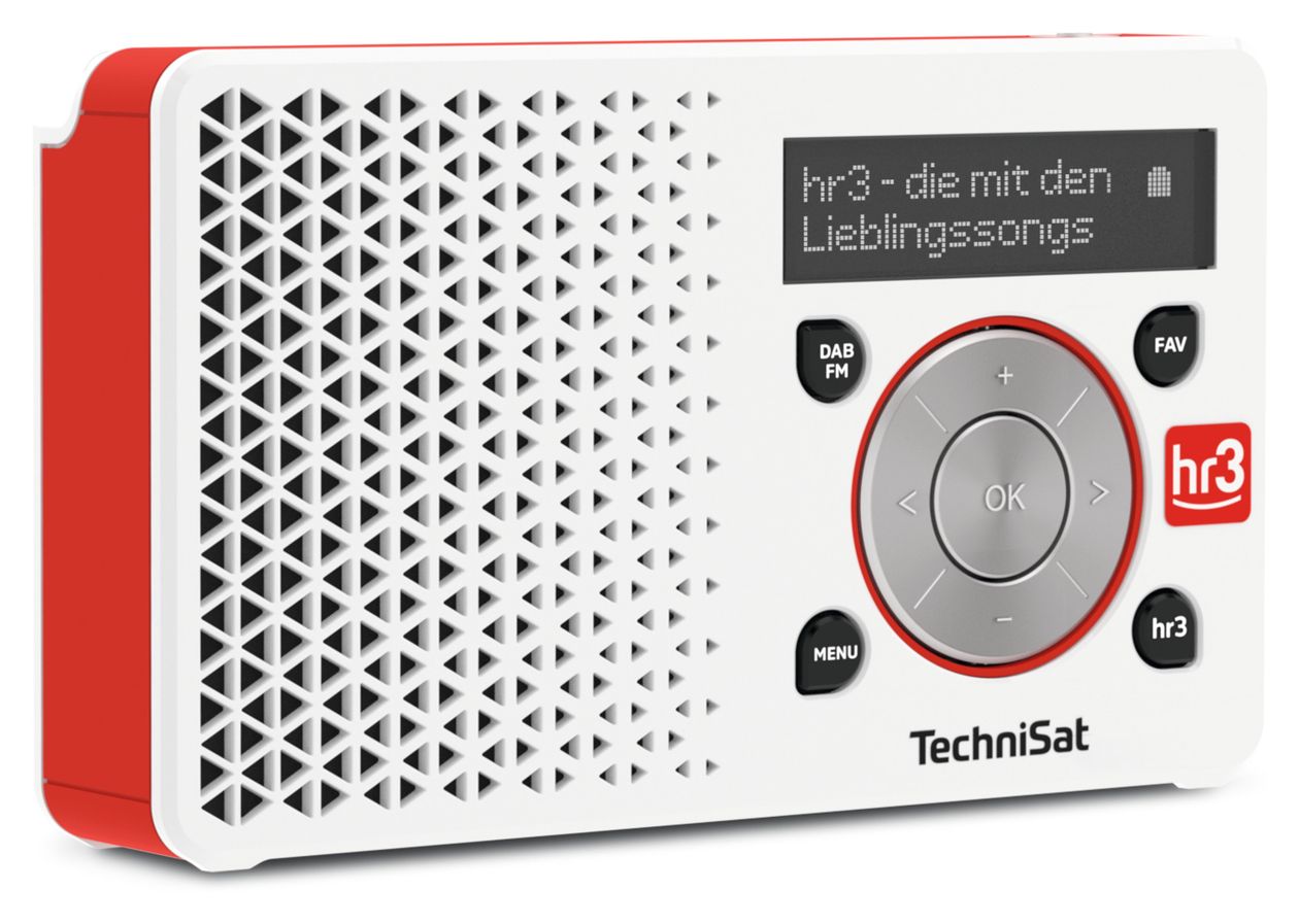 Digitradio 1 hr3 Edition DAB, DAB+, UKW Radio Tragbar  (Rot, Weiß) 