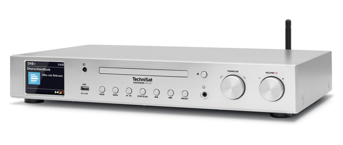 DigitRadio 143 CD (V3) Home-Audio-Minisystem DAB+, FM Bluetooth  (Silber) 