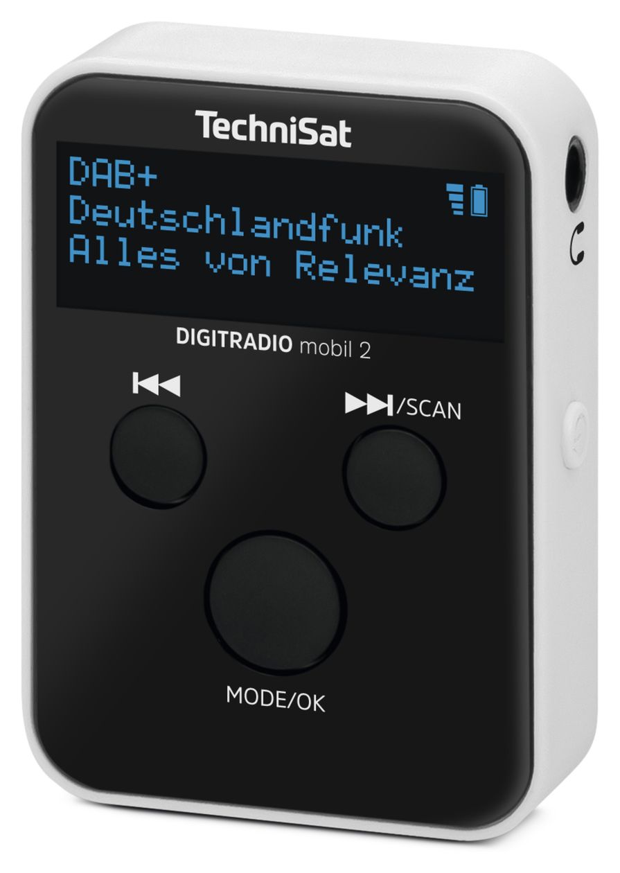 Digitradio mobil 2 DAB+, FM Radio Tragbar  (Schwarz, Weiß) 
