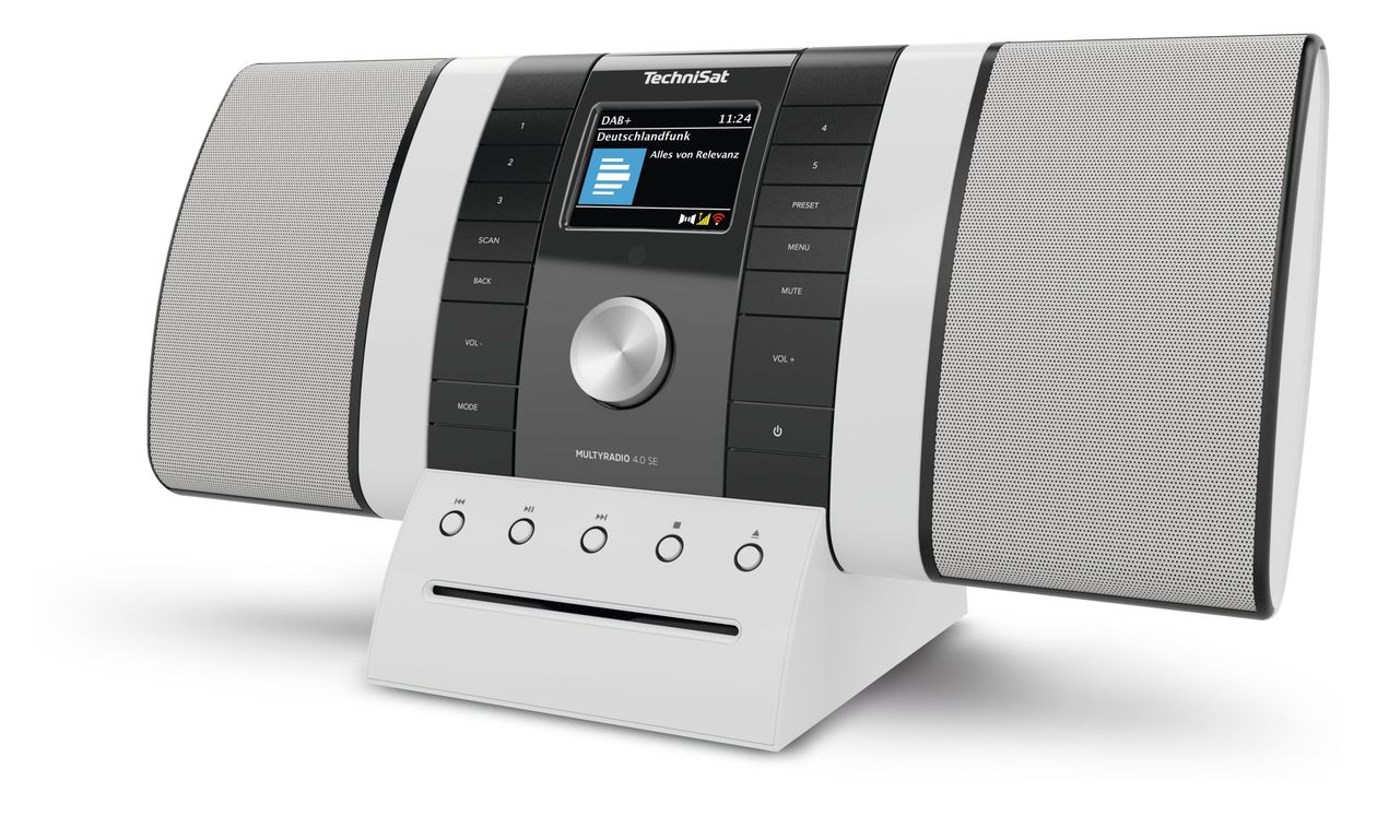 Multiradio 4.0 Bluetooth DAB+, FM, PLL, UHF Radio Internet  (Schwarz, Weiß) 
