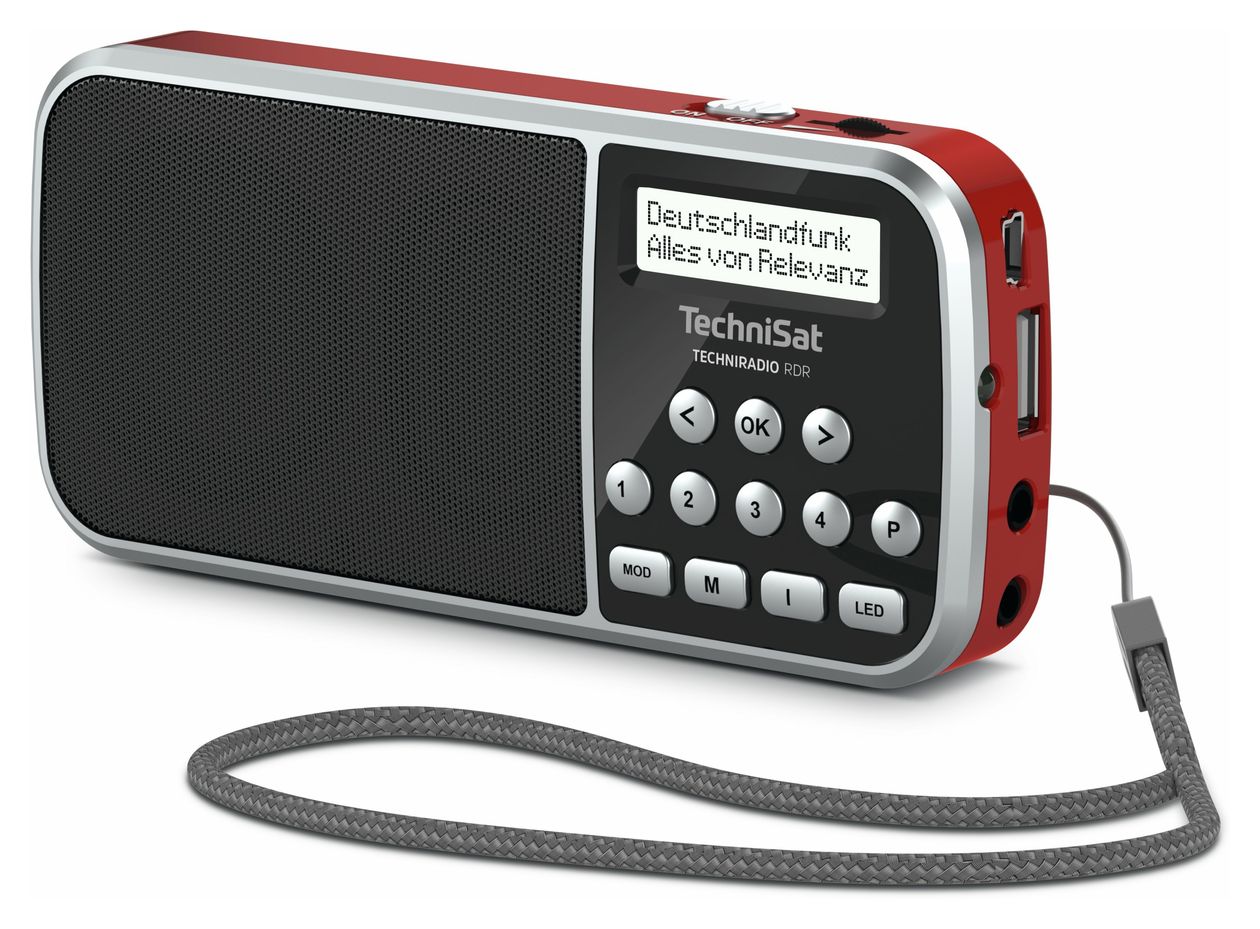TechniRadio RDR DAB+, FM Radio Tragbar  (Schwarz, Rot) 