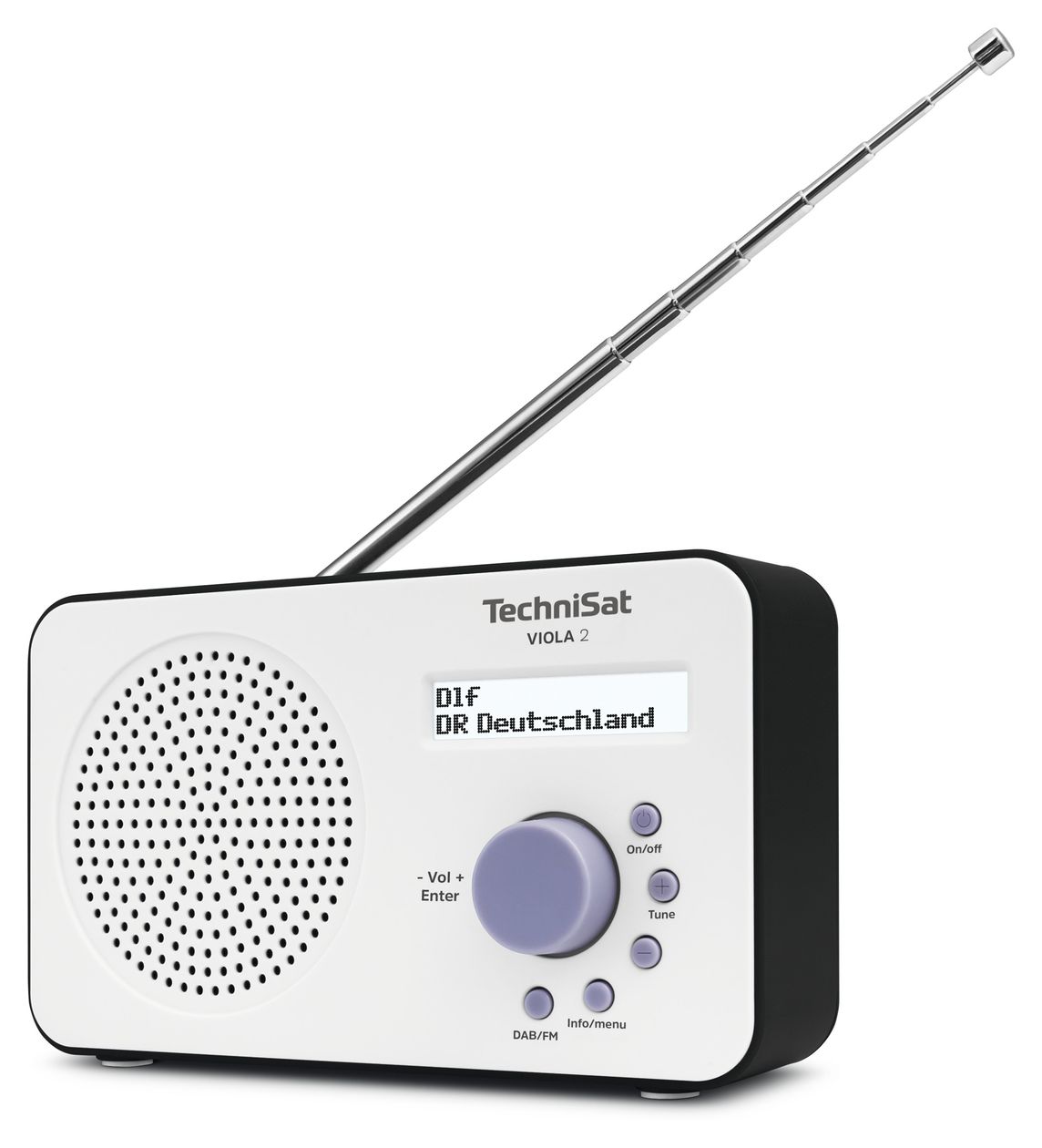 Viola 2 DAB, DAB+, FM Radio Tragbar  (Schwarz, Weiß) 