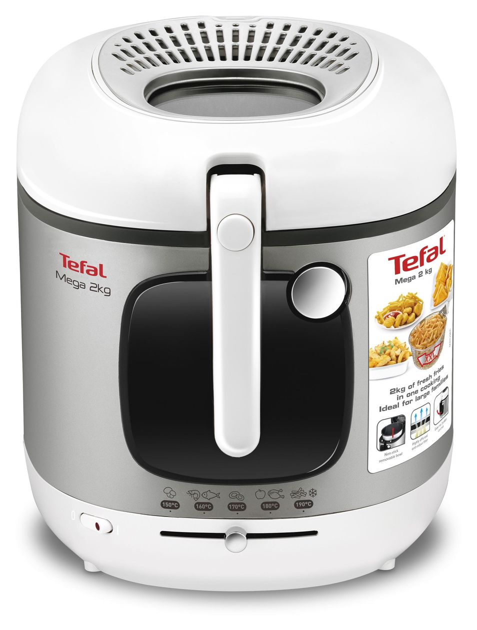 FR4800 Mega XXL Fritteuse 2100 W  (Edelstahl, Weiß) 