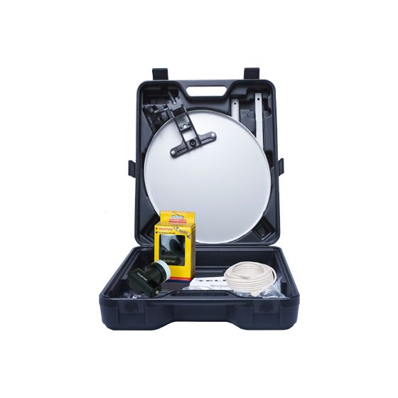 Camping-Anlage ohne Receiver 35 cm Stahl Sat-Spiegel  (Weiß) 