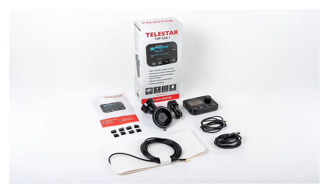 Top Car1 DAB+ Autoradio-Adapter Bluetooth (Schwarz) 