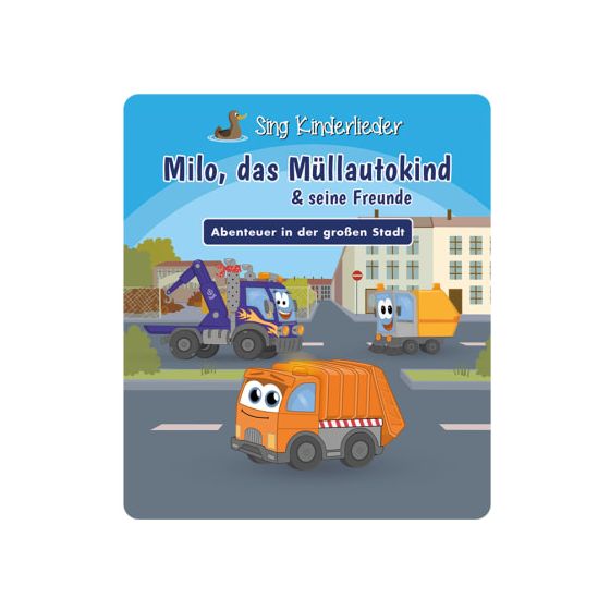 11000604 Sing Kinderlieder: Milo, das Müllauto-Kind & seine Freunde - Abenteuer in der großen Stadt 60 min  (Schwarz, Orange) 