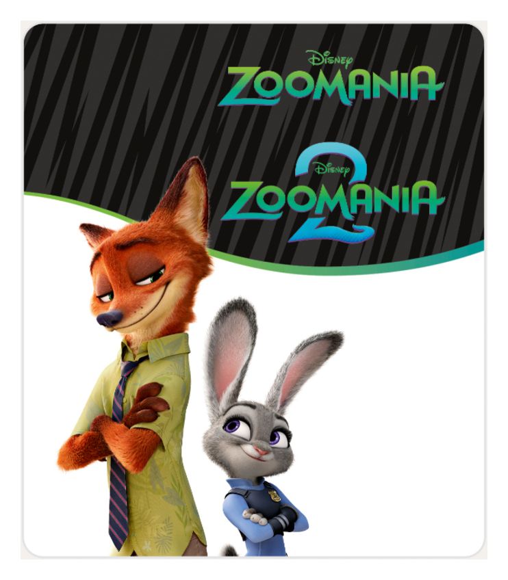 11001131 Disney Zoomania 1 + 2 120 min  (Mehrfarbig) 