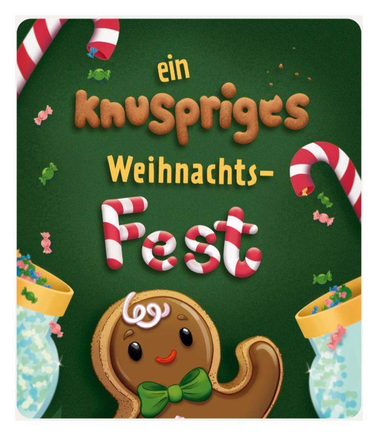 11005320 Adventskalender: Ein knuspriges Weihnachtsfest 136 min (Braun/Rot/Weiß/Grün/Schwarz) 