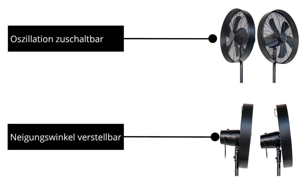 Black Steel Ventilator Stand neigbar  (Schwarz, Holz) 