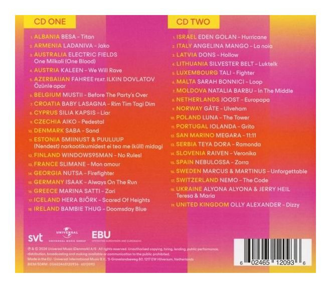 Various - Eurovision Song Contest Malmö 2024 (2CD) 