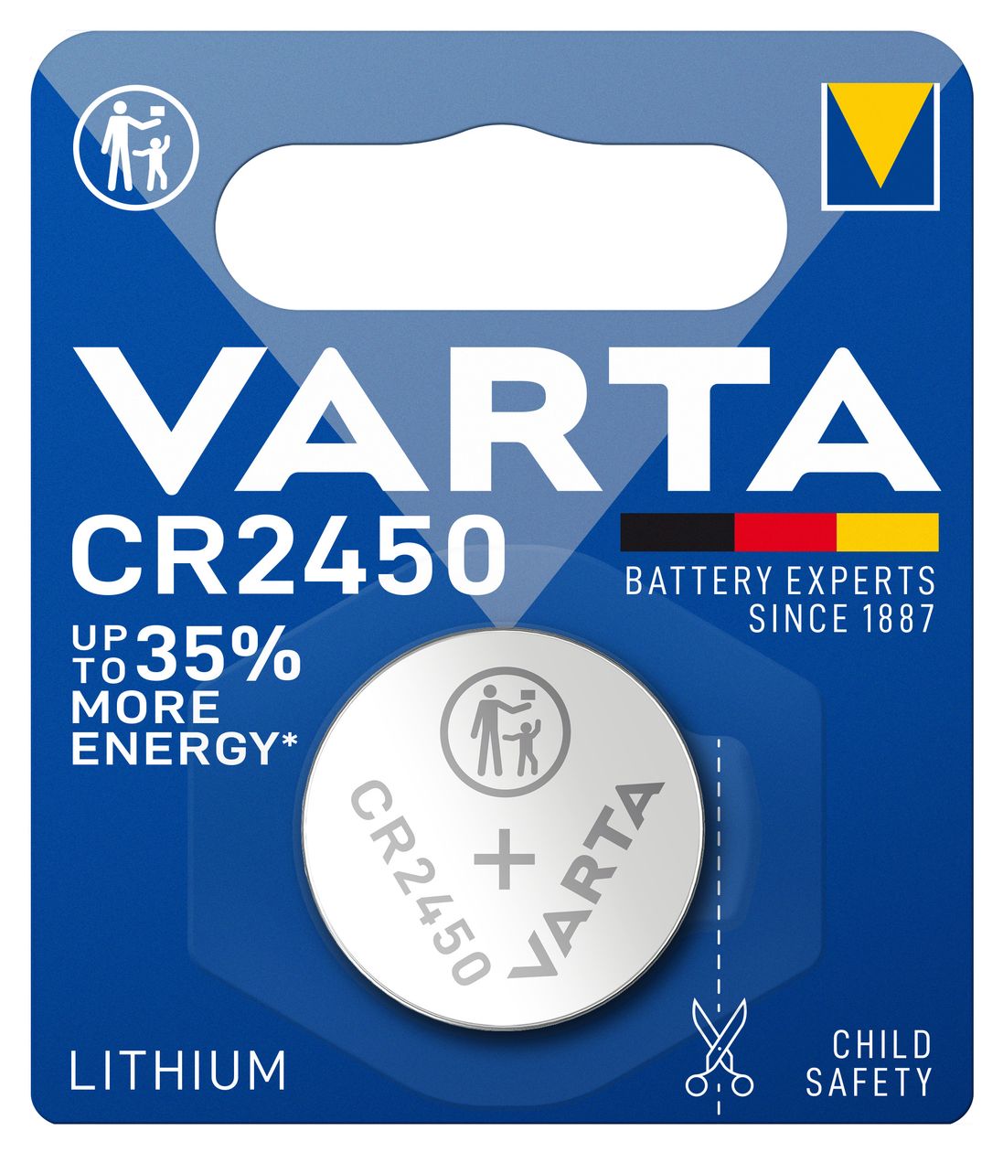 Lithium Coin Knopfzelle CR2450 Lithium 3 V 1 Stück  (Metallisch) 
