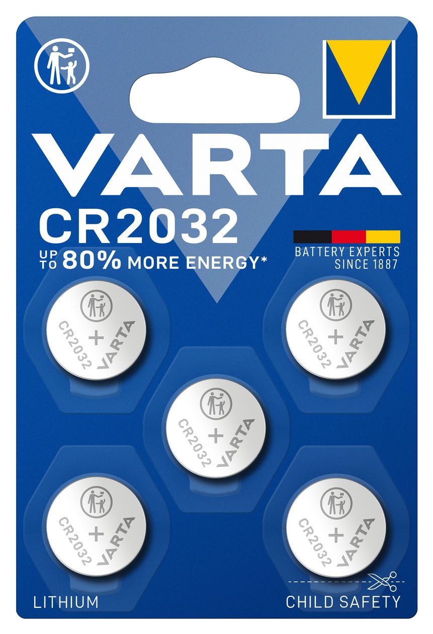 LITHIUM Coin CR2032 (Knopfzellenbatterie, 3V) 5er-Pack 