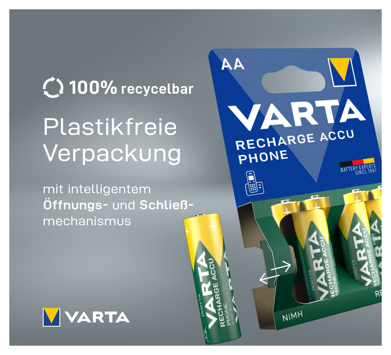 RECHARGE ACCU Phone. Vorgeladener AAA Micro NiMH Akku (4er Pack, 800mAh) - Ideal für schnurlose Telefone - Wiederaufladbar ohne Memory-Effekt. 