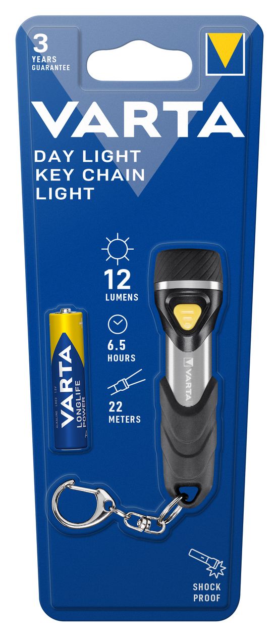 Taschenlampe LED inkl. 1x AAA Batterien, Day Light Key Chain, handliche Schlüsselleuchte, stoßfeste Taschenleuchte, Schlüsselanhänger ideal für Haushalt, Outdoor 