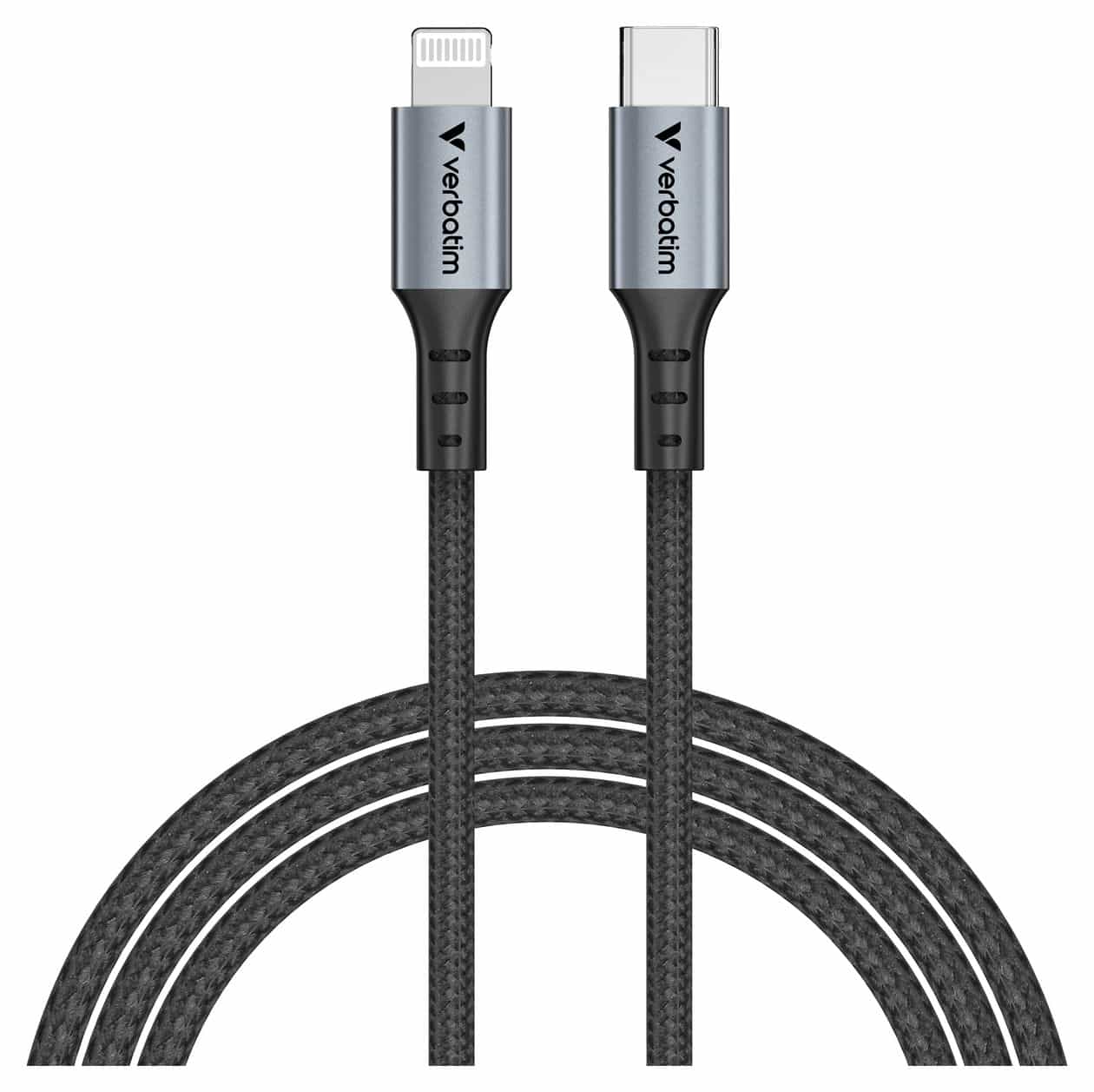 31844 Rundkabel Lightning auf USB C Männlich bis 60 W 1,2 m  (Schwarz) 
