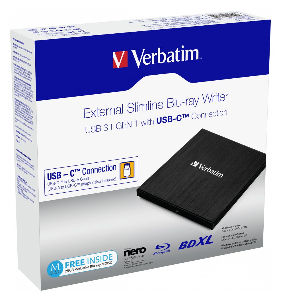 43889 Slimline externer Blu-ray Brenner USB-C 
