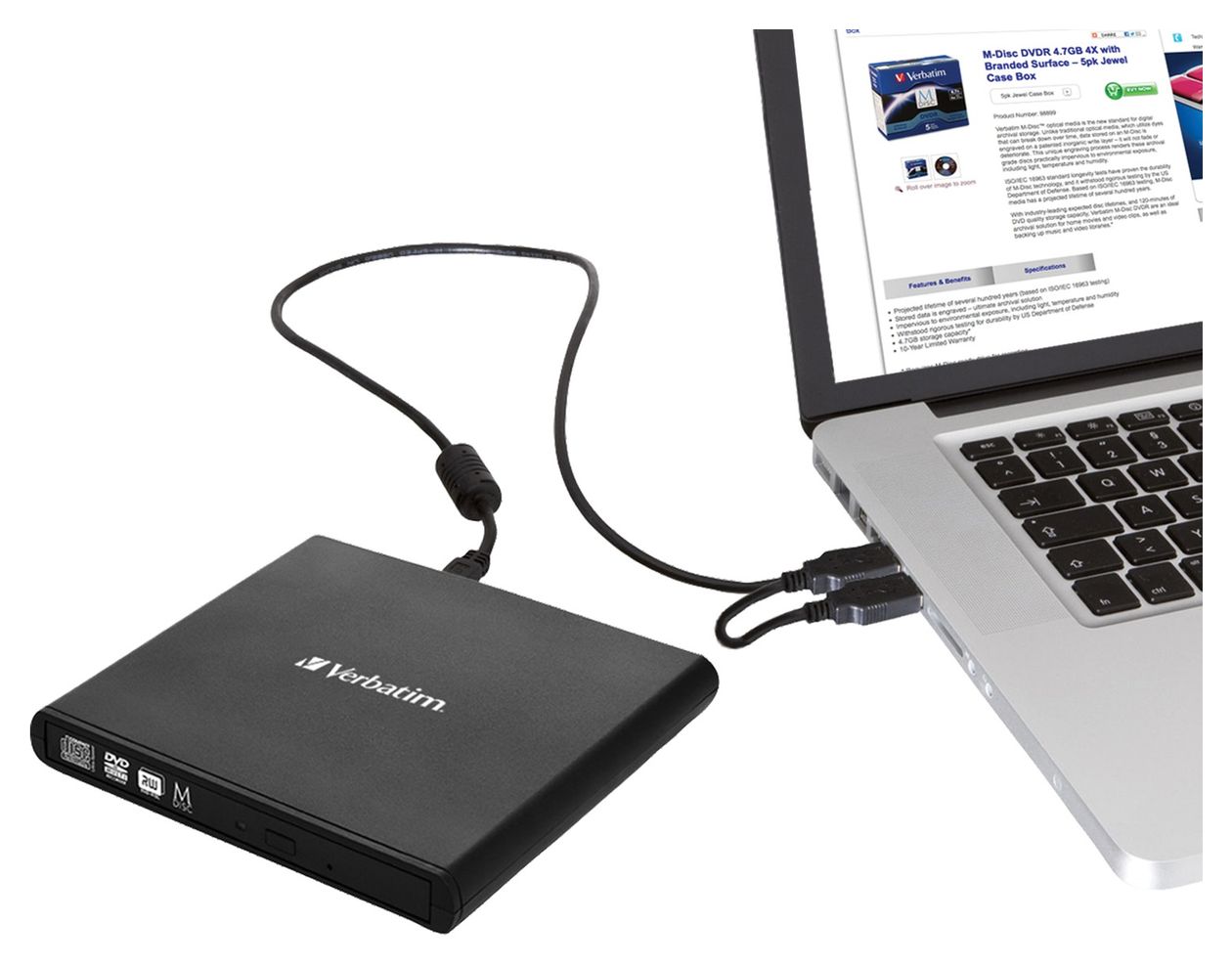 98938 Slimline externer CD/DVD Brenner 