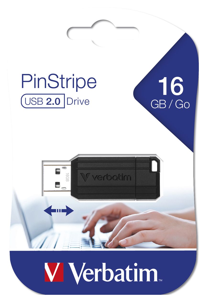 PinStripe USB Typ-A Stick 16 GB  (Schwarz) 