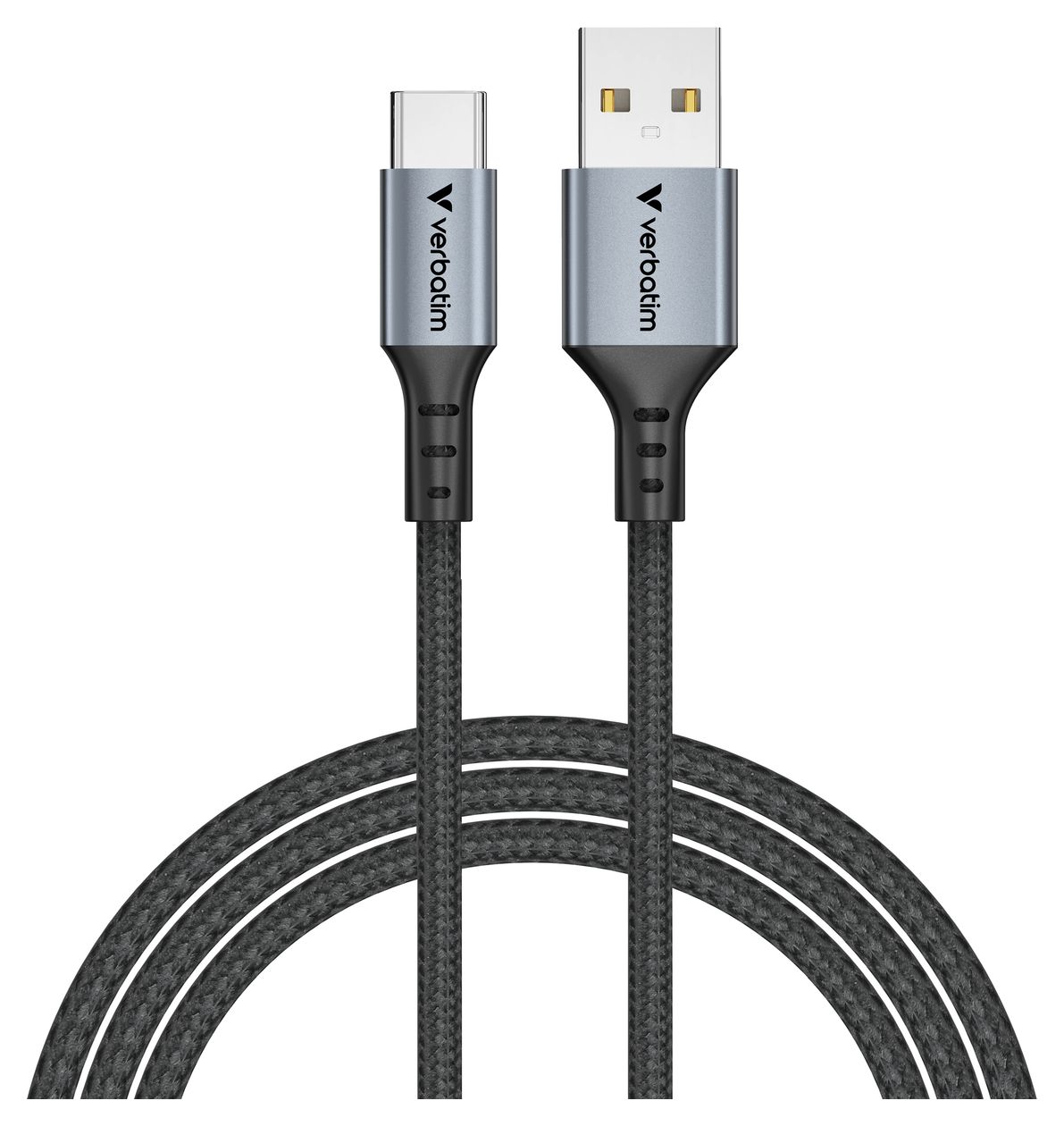 Sync & Charge 480 Mbit/s Stecker Rundkabel USB A auf USB C bis 18 W 1,2 m  (Schwarz) 