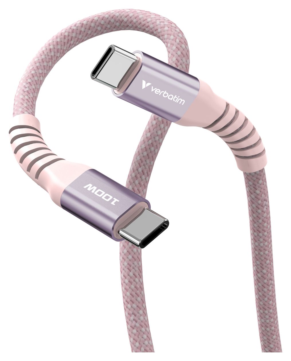 Sync & Charge Magnetic 480 Mbit/s Stecker Rundkabel USB C auf USB C bis 100 W 1,2 m  (Pink) 