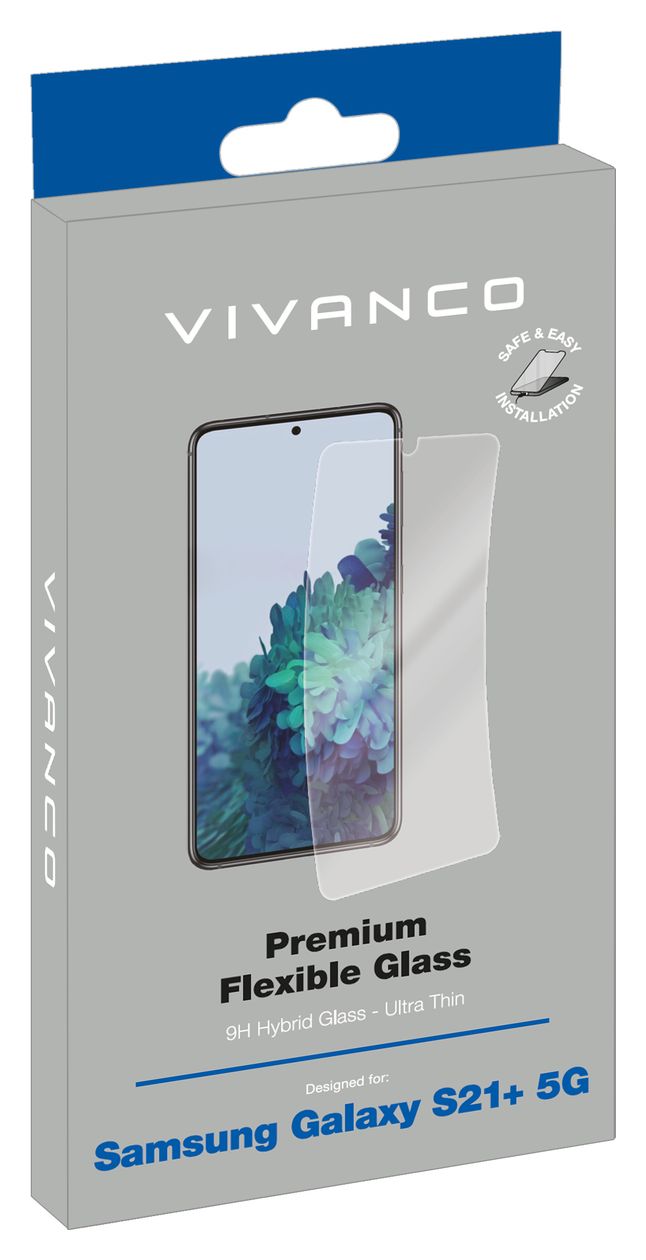 62411 Klare Bildschirmschutzfolie Glas 9H für  Samsung Galaxy S21+ 5G Schmutzabweisend, Schlagfest, Ölbeständig, Kratzresistent, Splitterfrei 