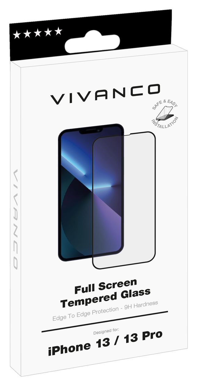 62845 Klare Bildschirmschutzfolie gehärtetes Glas 9H für  Apple iPhone 13, iPhone 13 Pro Stoßfest, Staubresistent, Ölbeständig, Kratzresistent, Splitterfrei 
