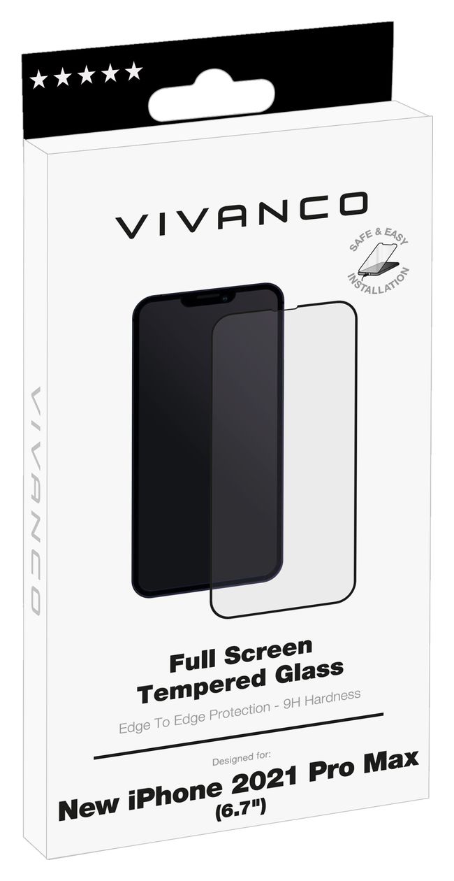 62891 Klare Bildschirmschutzfolie gehärtetes Glas 9H für  Apple iPhone 13 Pro Max Stoßfest, Staubresistent, Ölbeständig, Kratzresistent, Splitterfrei 