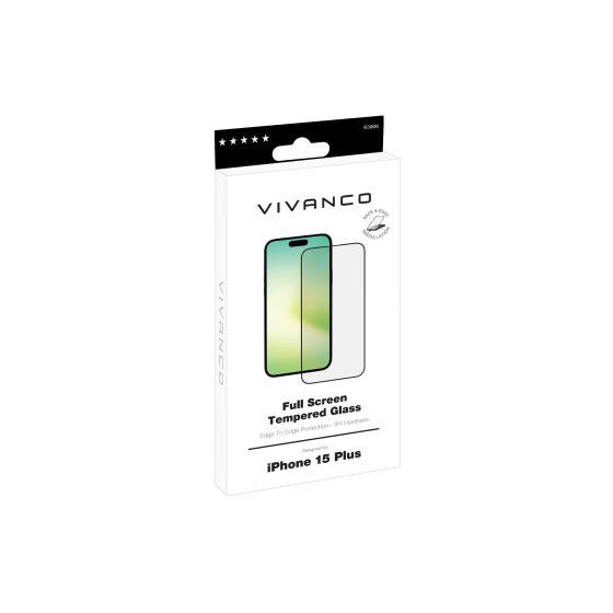 63906 Klare Bildschirmschutzfolie Glas 9H für  Apple iPhone 15 Plus Stoßfest, Schmutzabweisend, Schlagfest, Kratzresistent 