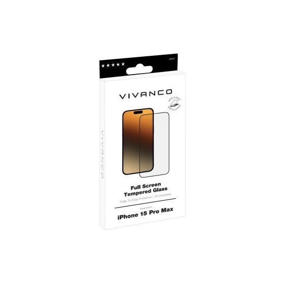 63941 Klare Bildschirmschutzfolie Glas 9H für  Apple iPhone 15 Pro Max Stoßfest, Schmutzabweisend, Schlagfest, Kratzresistent 
