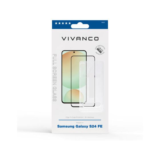 64347 Klare Bildschirmschutzfolie Glas 9H für  Samsung Galaxy S24 FE Stoßfest, Schmutzabweisend, Schlagfest, Kratzresistent 