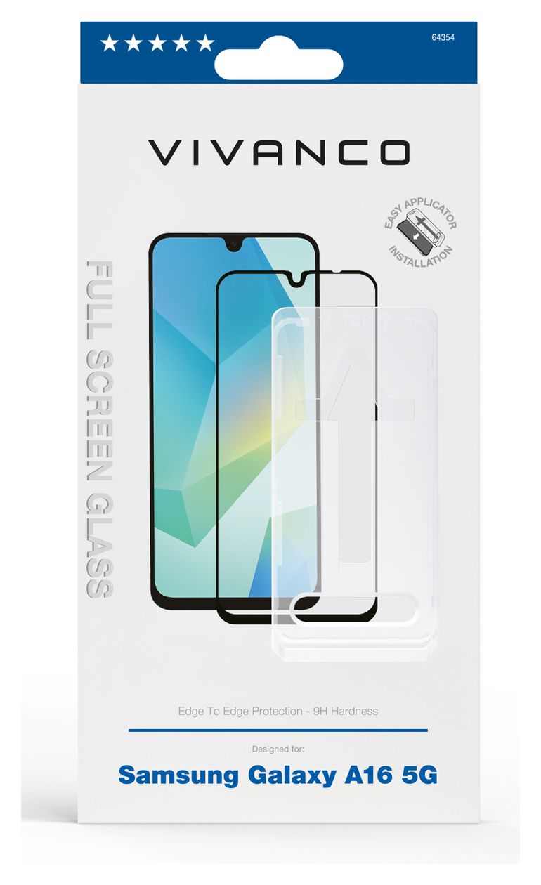 64354 Klare Bildschirmschutzfolie gehärtetes Glas 9H für  Samsung Galaxy A16 5G Stoßfest, Schmutzabweisend, Schlagfest, Kratzresistent 