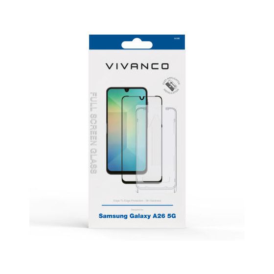 64488 Klare Bildschirmschutzfolie Glas 9H für  Samsung Galaxy A26 5G Stoßfest, Schmutzabweisend, Schlagfest, Kratzresistent 