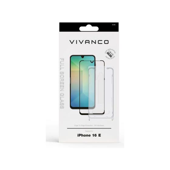 64492 Klare Bildschirmschutzfolie gehärtetes Glas 9H für  Apple iPhone 16e (2025) Stoßfest, Schmutzabweisend, Schlagfest, Kratzresistent 