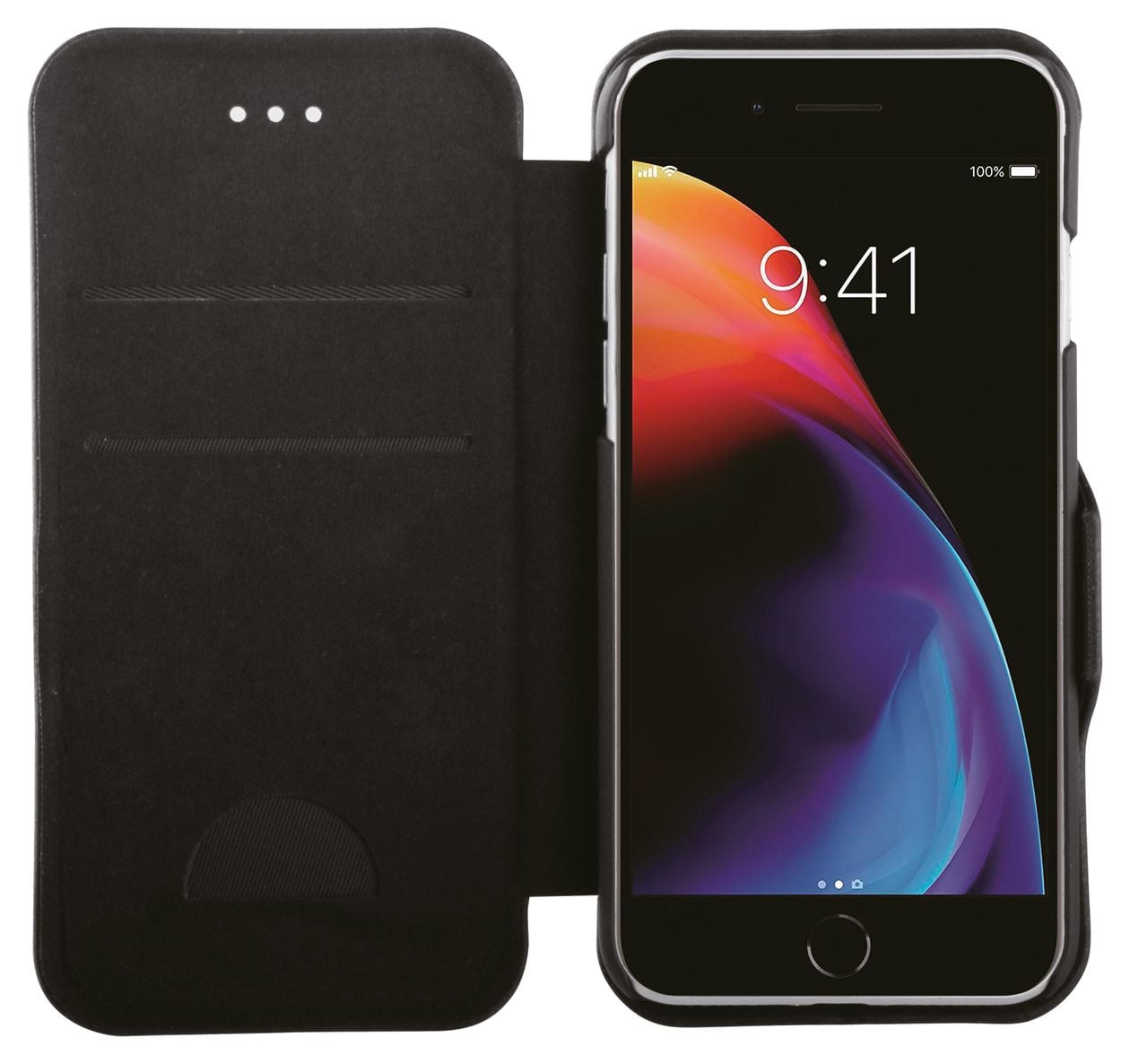 Casual Geldbörsenhülle für Apple iPhone SE (2. Gen), iPhone 8, iPhone 7, iPhone 6s  (Schwarz) 