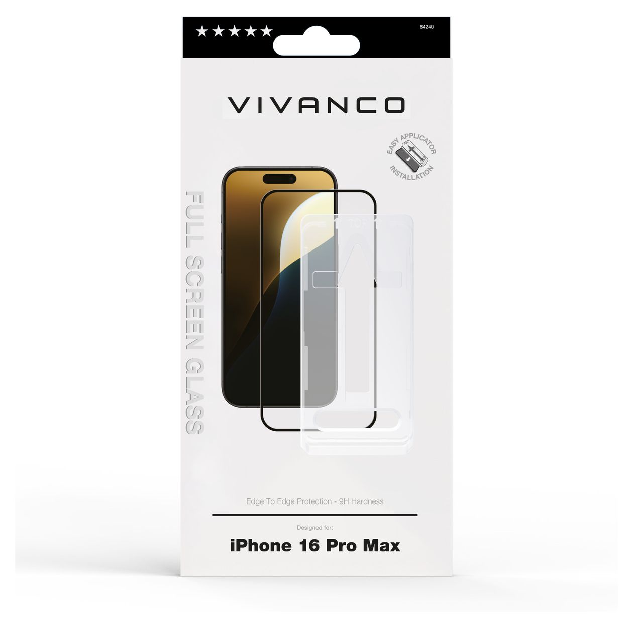 Full Screen Klare Bildschirmschutzfolie gehärtetes Glas 9H für Apple iPhone 16 Pro Max 
