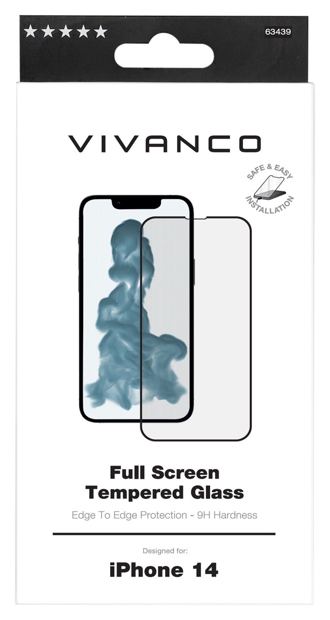 Full Screen Klare Bildschirmschutzfolie gehärtetes Glas 9H für Apple iPhone 14 