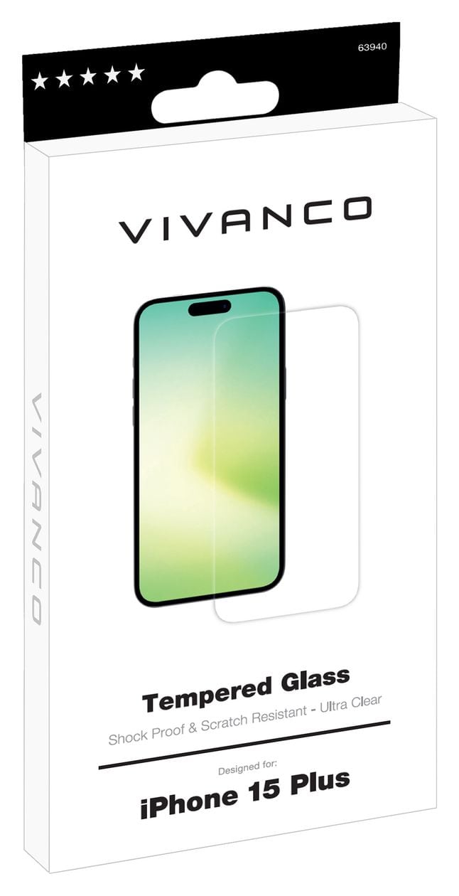 2D Klare Bildschirmschutzfolie gehärtetes Glas 9H für Apple iPhone 15 Plus 