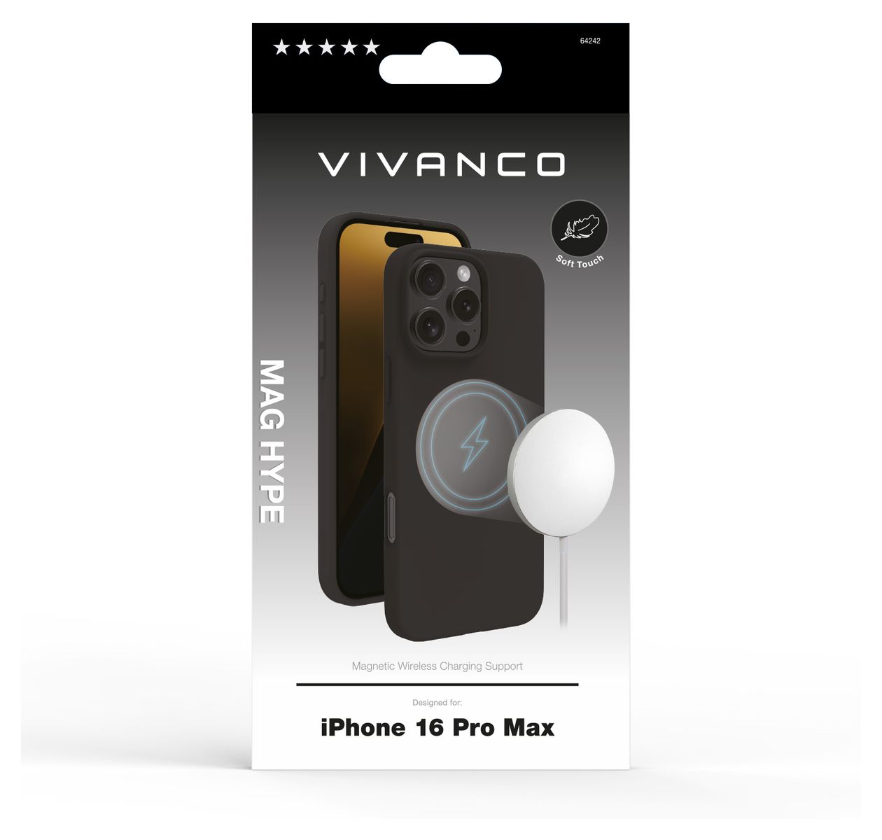 Mag Hype Cover für Apple iPhone 16 Pro Max  (Schwarz) 
