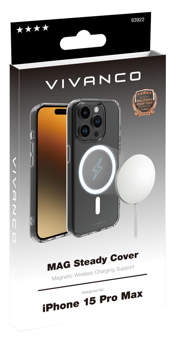 Mag Steady Cover für Apple iPhone 15 Pro Max  (Transparent) 
