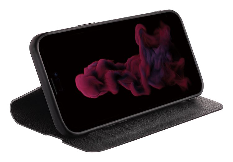 Premium Wallet Geldbörsenhülle für Apple iPhone 14 Pro  (Schwarz) 