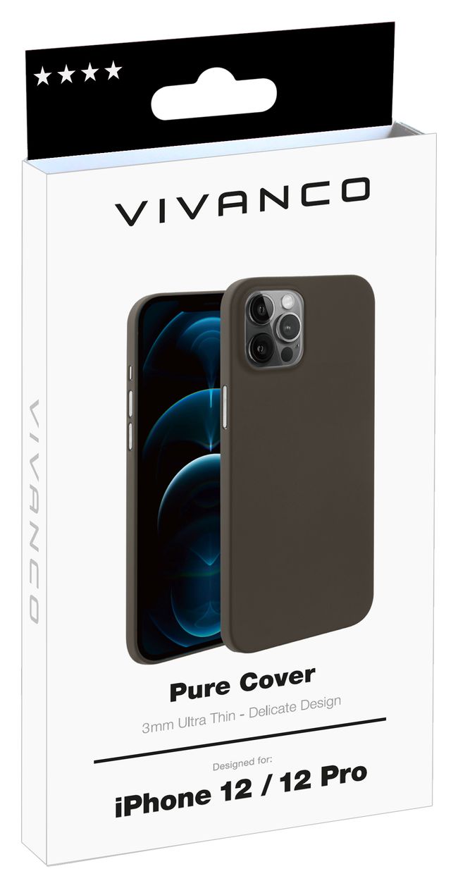 Pure Cover für Apple iPhone 12, iPhone 12 Pro  (Schwarz) 