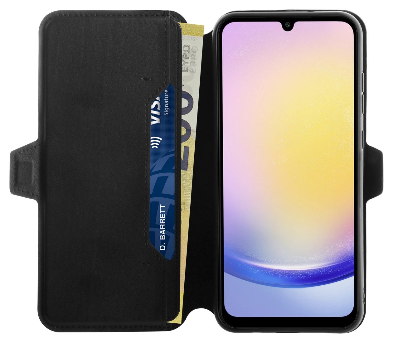 Pure Wallet Geldbörsenhülle für Samsung Galaxy A25 5G  (Schwarz) 