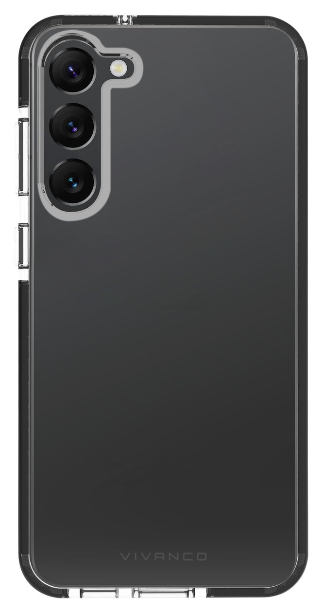 Rock Solid Cover für Samsung Galaxy S23+ (Schwarz, Transparent) 