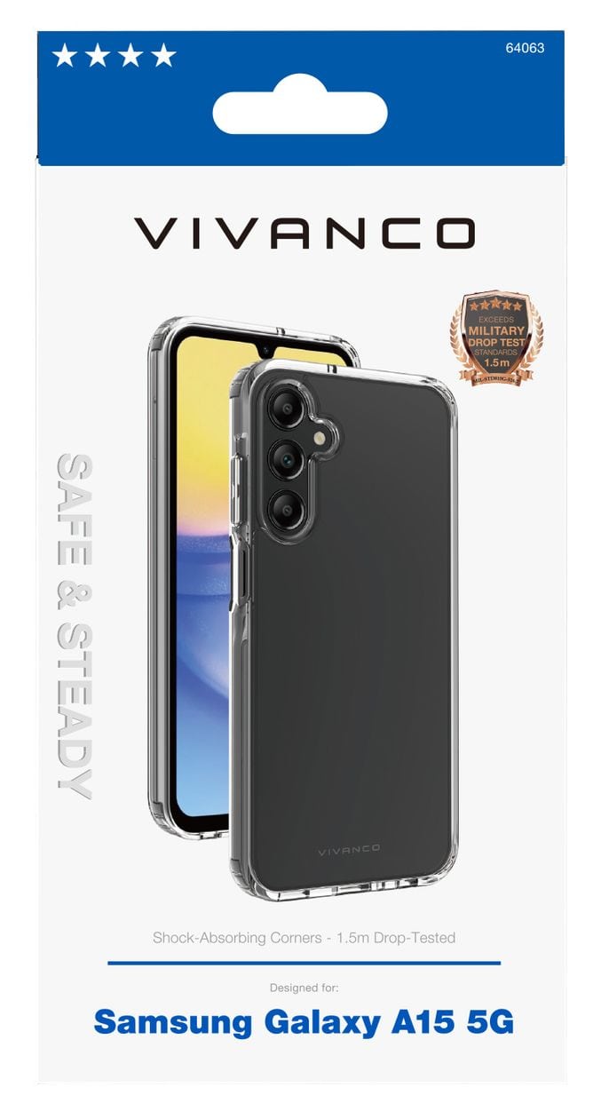 Safe and Steady Cover für Samsung Galaxy A15 5G  (Transparent) 
